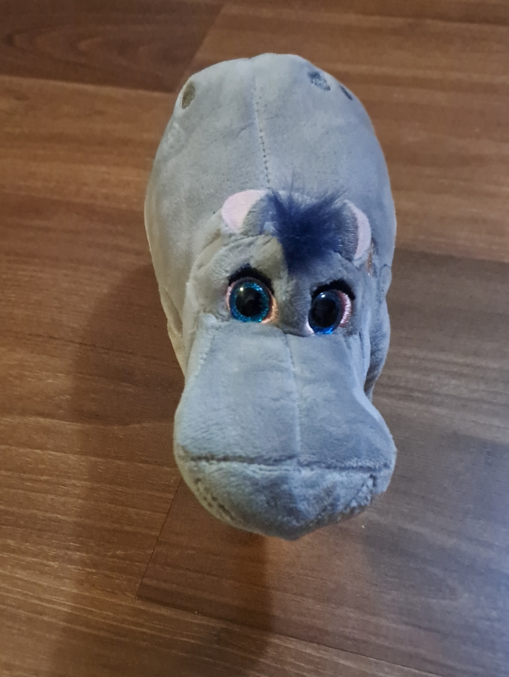 Disney Ty Gray Plush Hippo with Black Accents